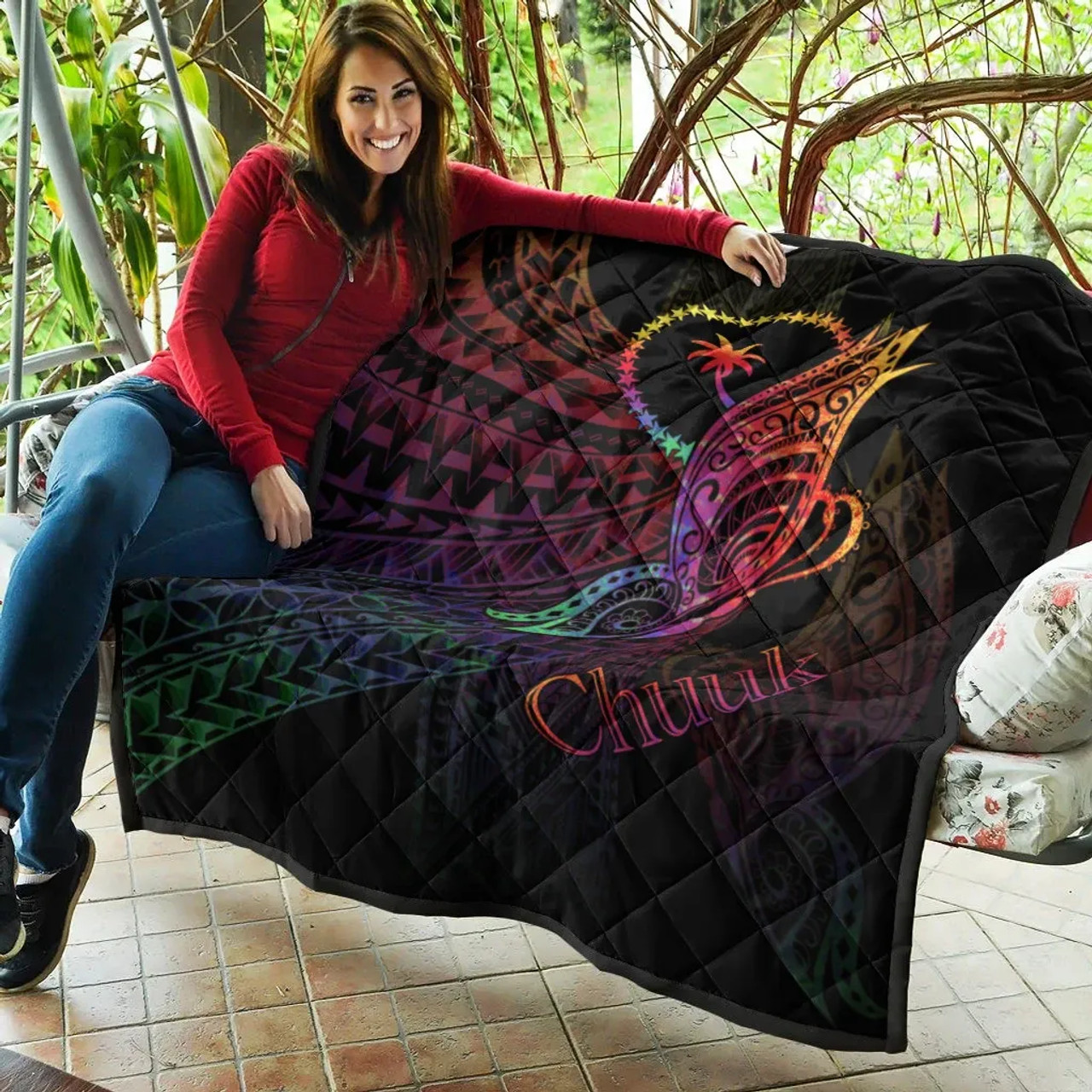 Chuuk State Premium Quilt - Butterfly Polynesian Style 7