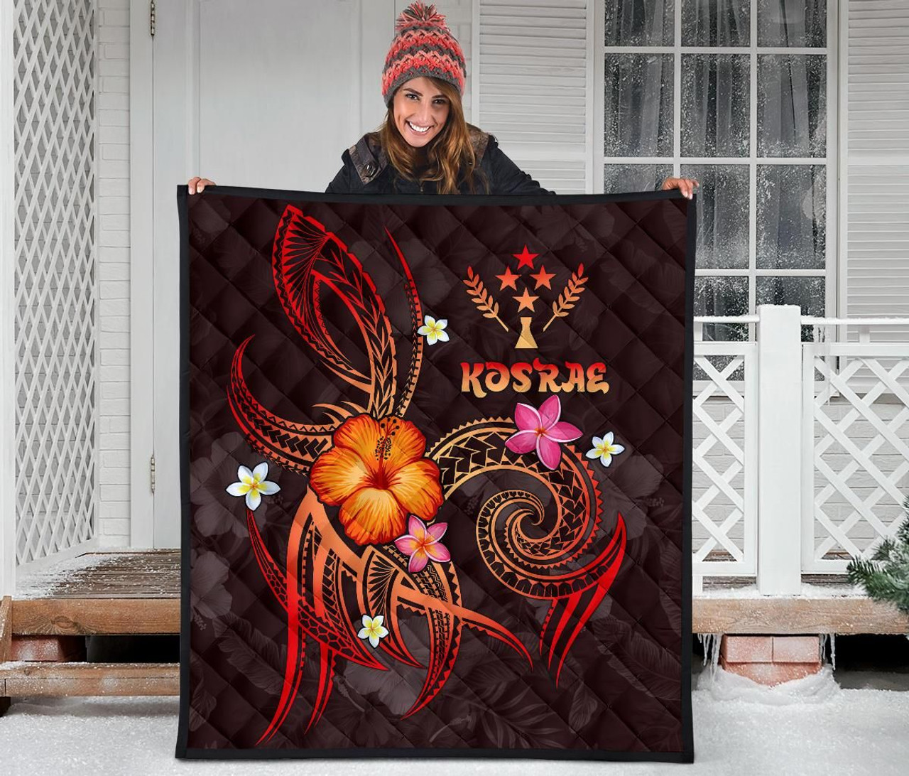 Kosrae Polynesian Premium Quilt - Legend of Kosrae (Red) 3