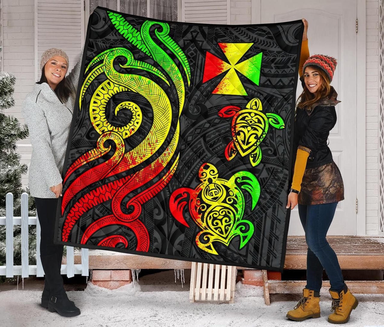 Wallis and Futuna Premium Quilt - Reggae Tentacle Turtle 2