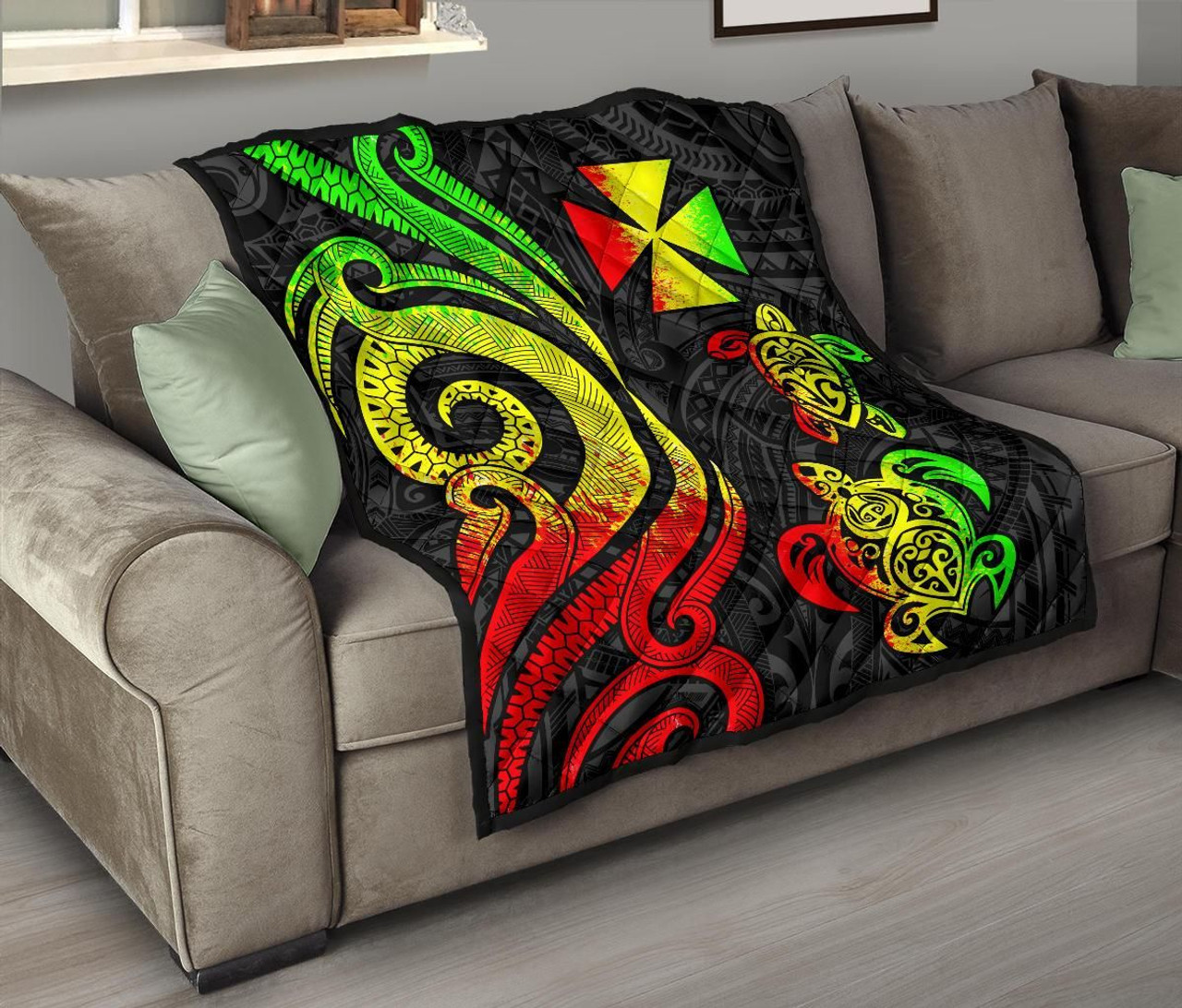 Wallis and Futuna Premium Quilt - Reggae Tentacle Turtle 9