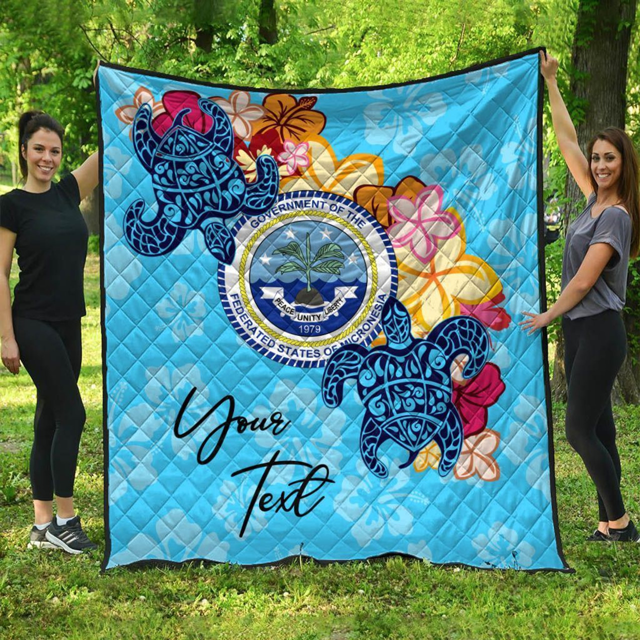 Federated States of Micronesia Custom Personalised Premium Quilt - Tropical Style 1