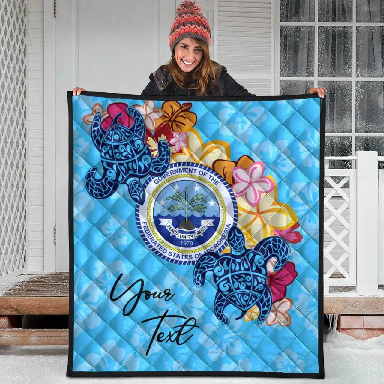 Federated States of Micronesia Custom Personalised Premium Quilt - Tropical Style 7