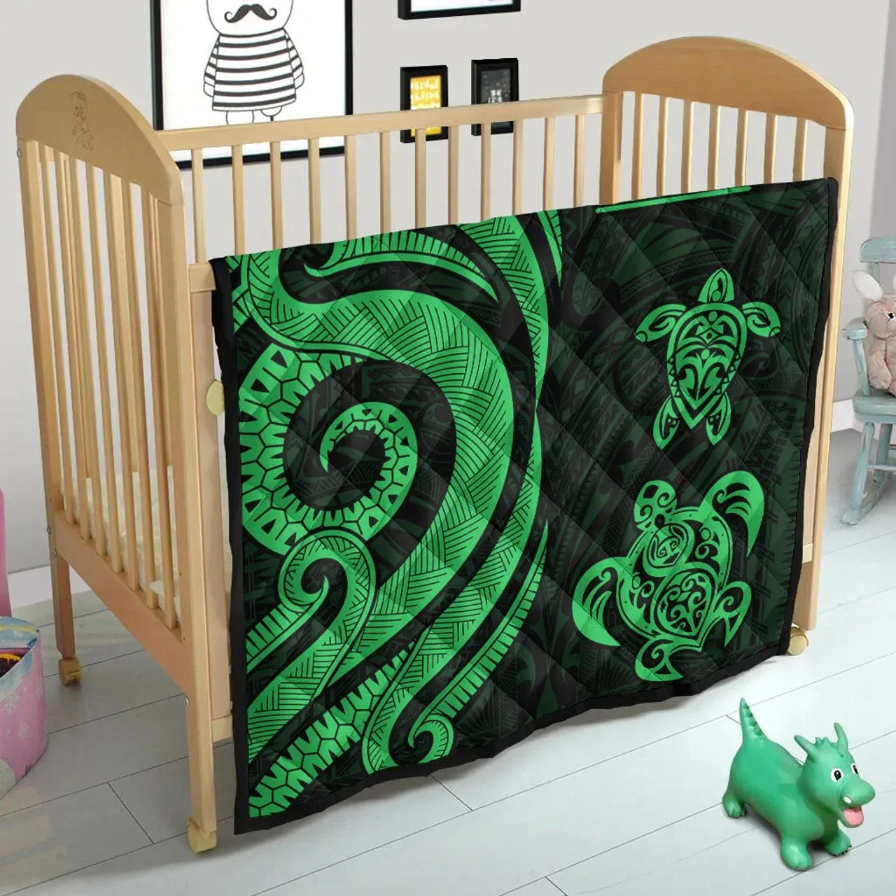 Tokelau Premium Quilt - Green Tentacle Turtle 8