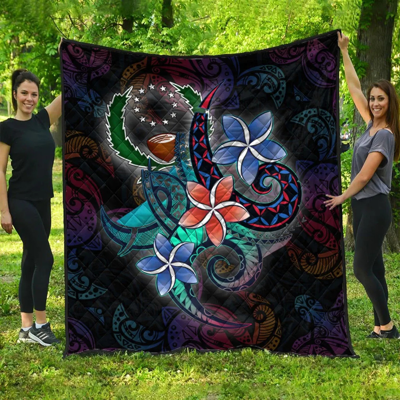 Pohnpei Quilt - Plumeria Flowers Style 1