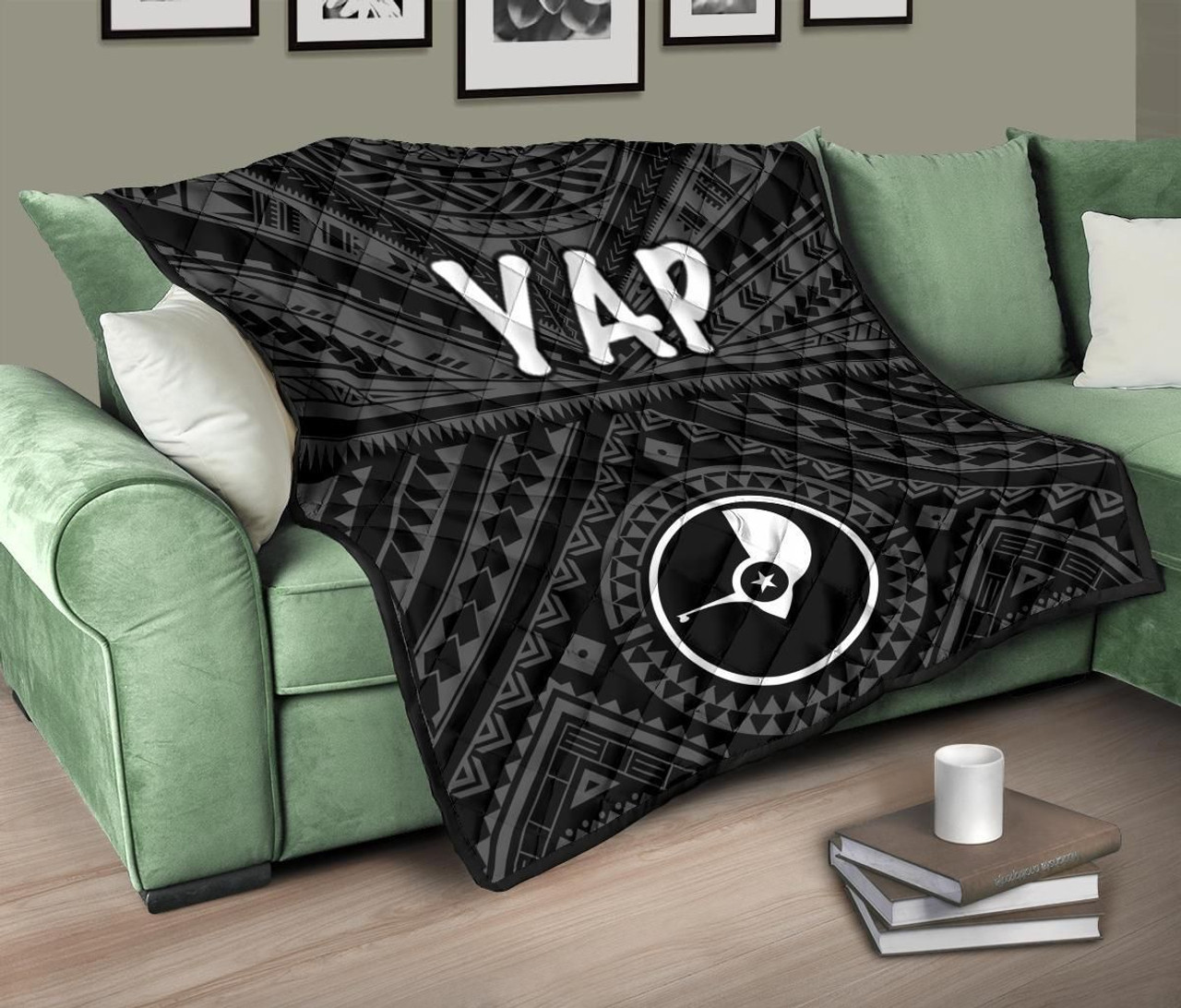 Yap Premium Quilt - Yap Seal With Polynesian Tattoo Style 2