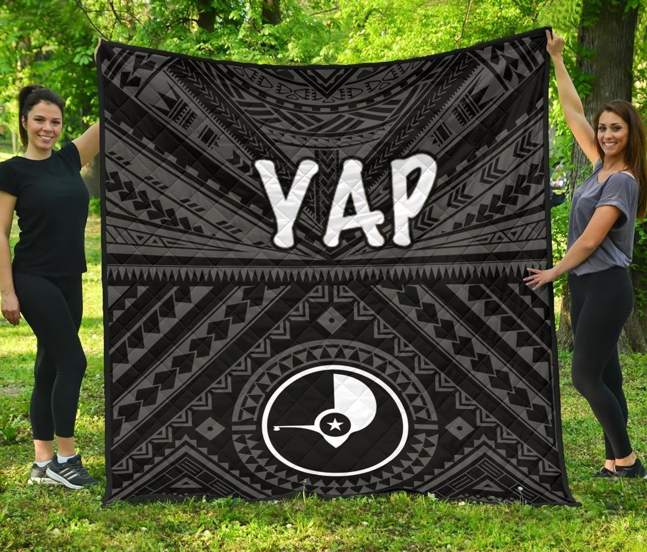 Yap Premium Quilt - Yap Seal With Polynesian Tattoo Style 5