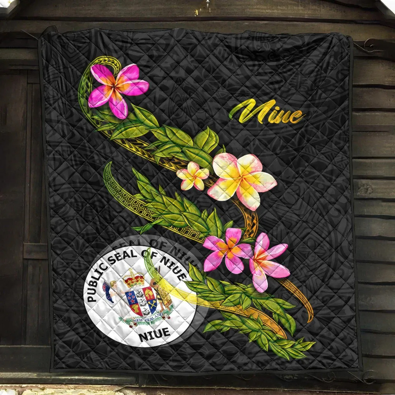 Niue Polynesian Quilt - Plumeria Tribal 5