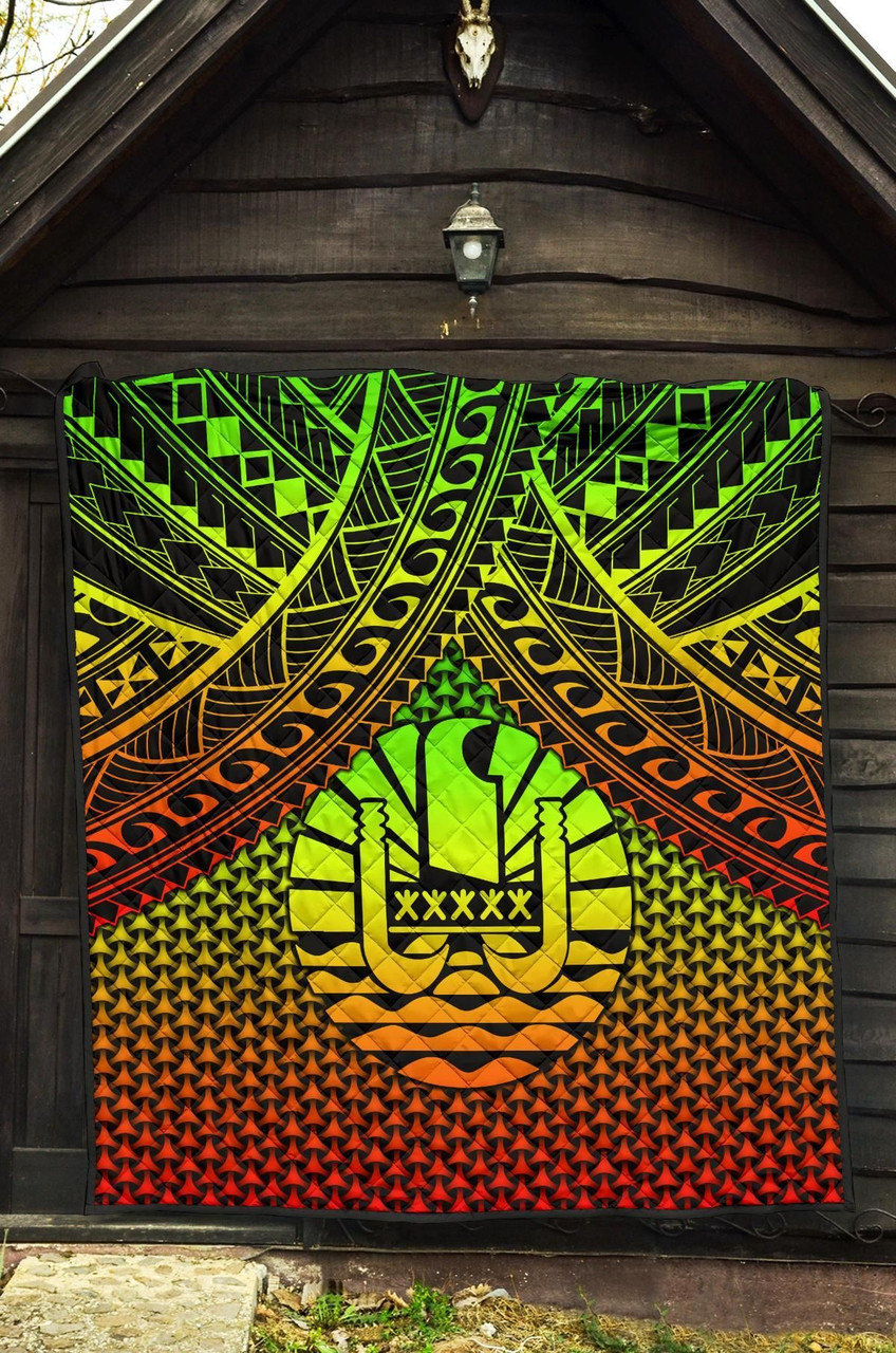Polynesian Tahiti Premium Quilt - Reggae Vintage Polynesian Patterns 6