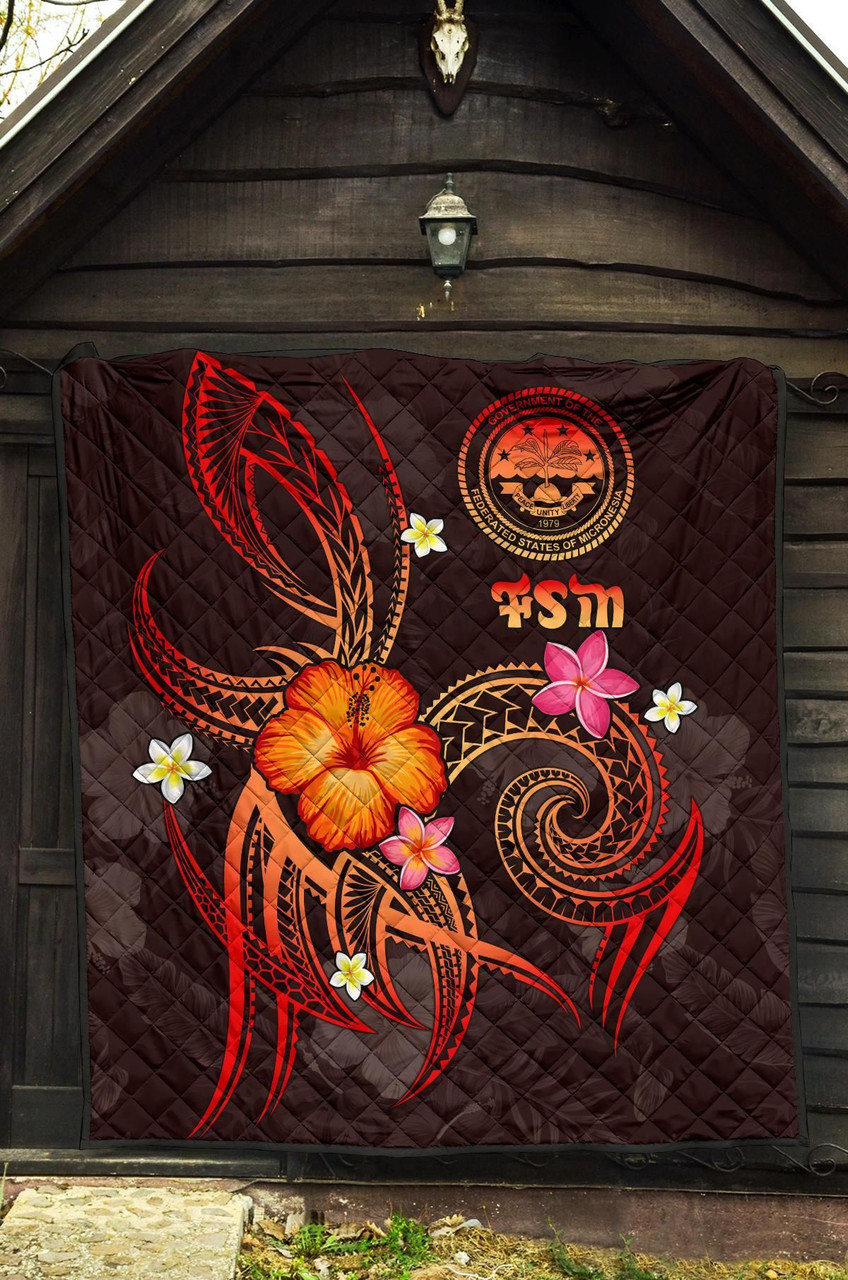Federated States of Micronesia Polynesian Premium Quilt - Legend of FSM (Red) 5