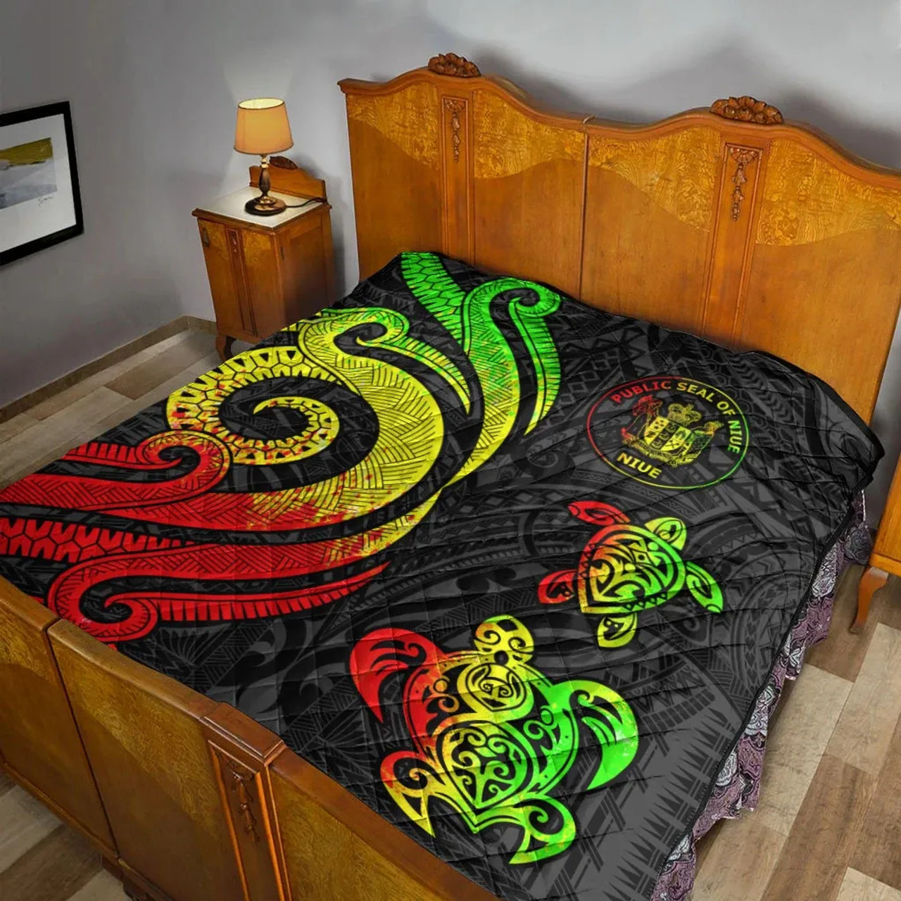 Niue Premium Quilt - Reggae Tentacle Turtle 3