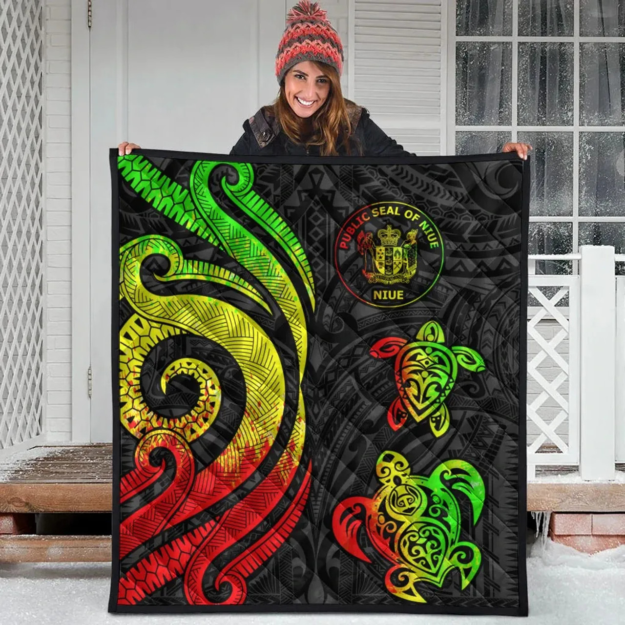 Niue Premium Quilt - Reggae Tentacle Turtle 5