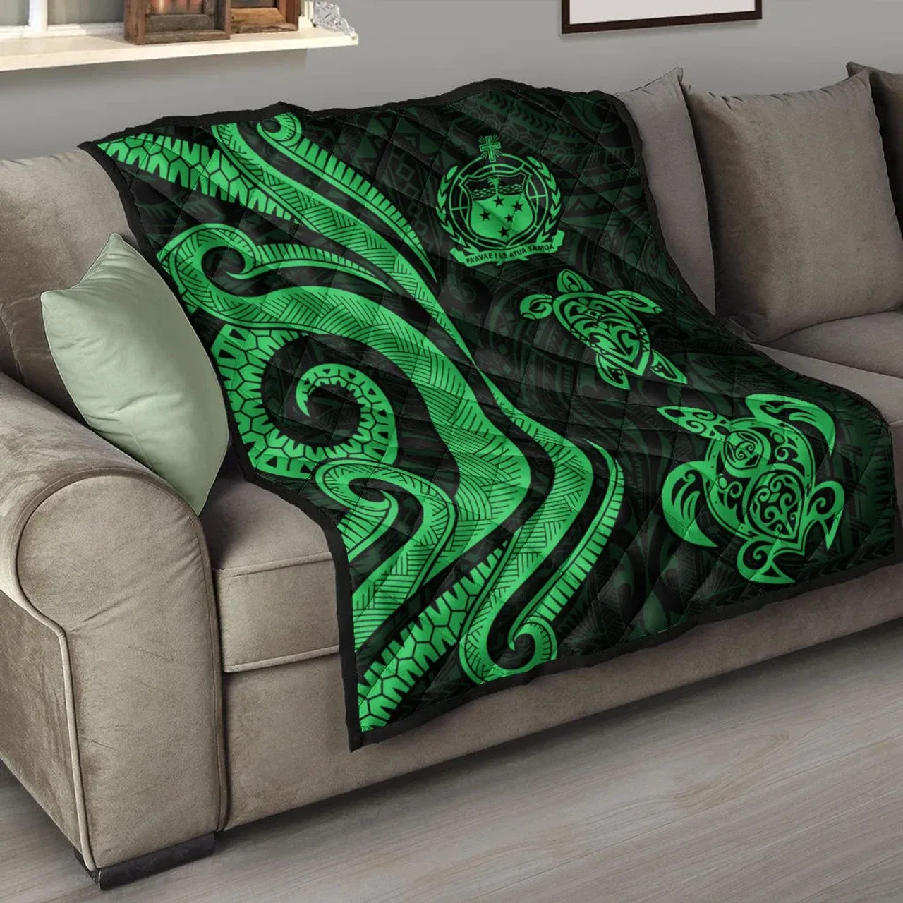 Samoa Premium Quilt - Green Tentacle Turtle 4