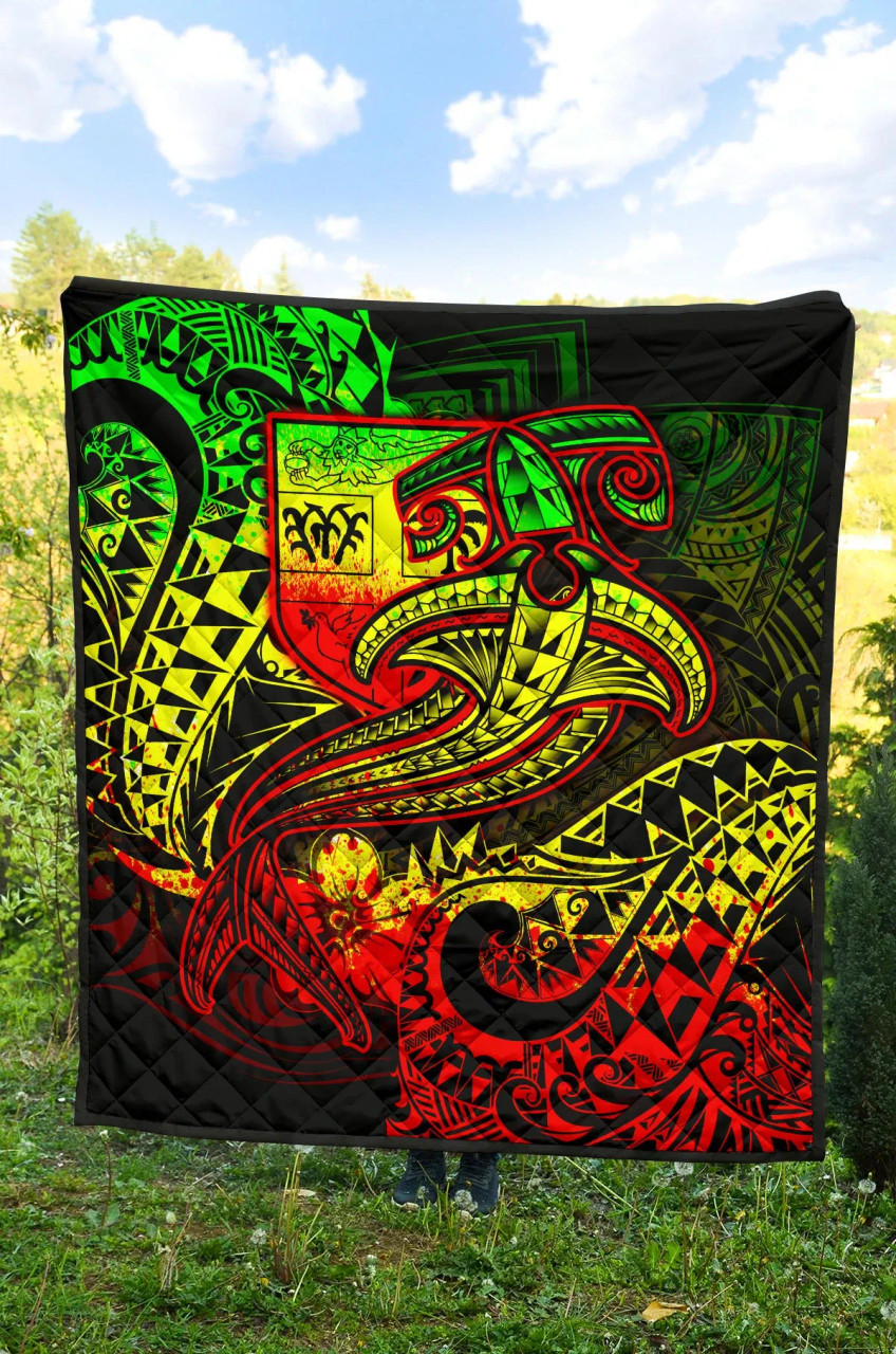 Fiji Premium Quilt - Reggae Shark Polynesian Tattoo 4