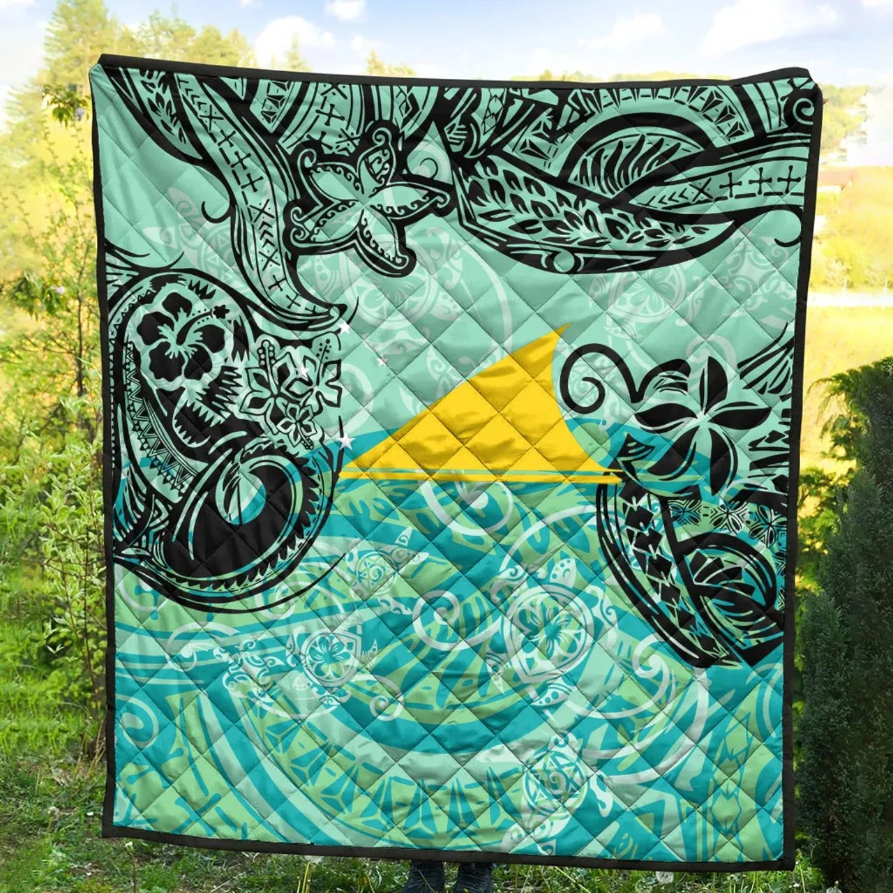 Tokelau Premium Quilt - Vintage Floral Pattern Green Color 4
