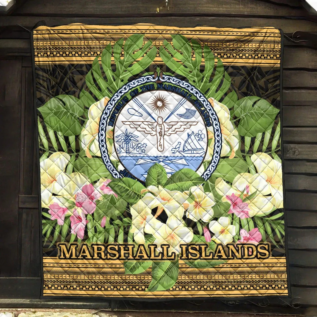 Marshall Islands Premium Quilt - Polynesian Gold Patterns Collection 5