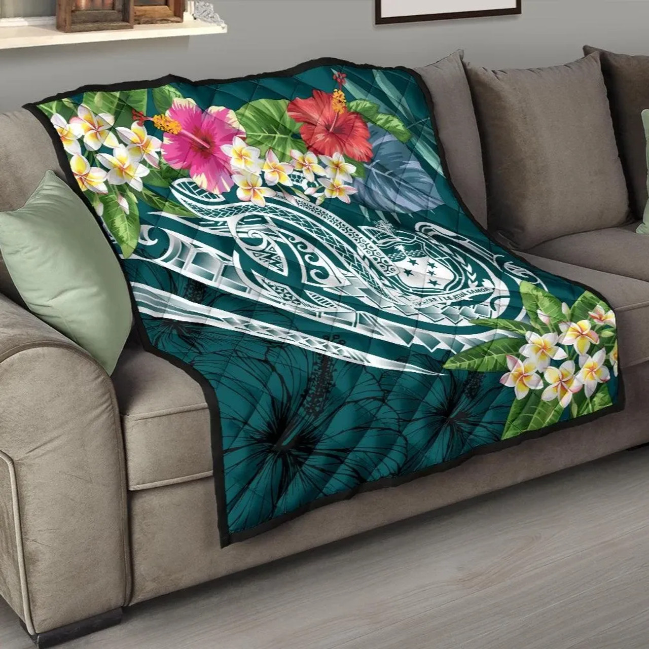 Samoa Polynesian Premium Quilt - Summer Plumeria 1