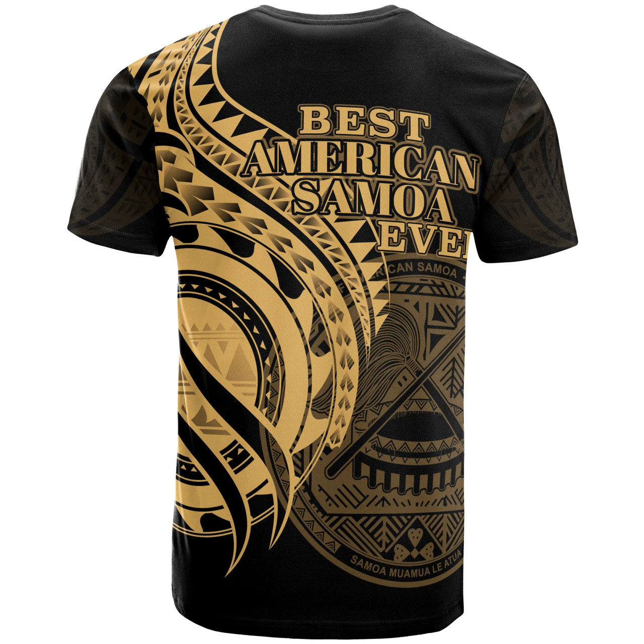 American Samoa T-Shirt - Gold Color Polynesian Patterns Best American Samoa Ever 2