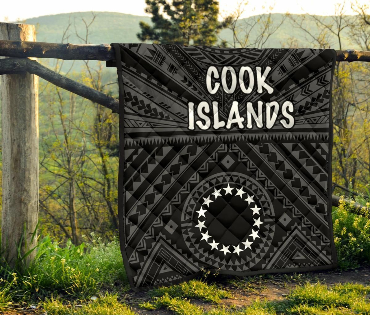 Cook Islands Premium Quilt - Seal With Polynesian Tattoo Style ( Black) 10