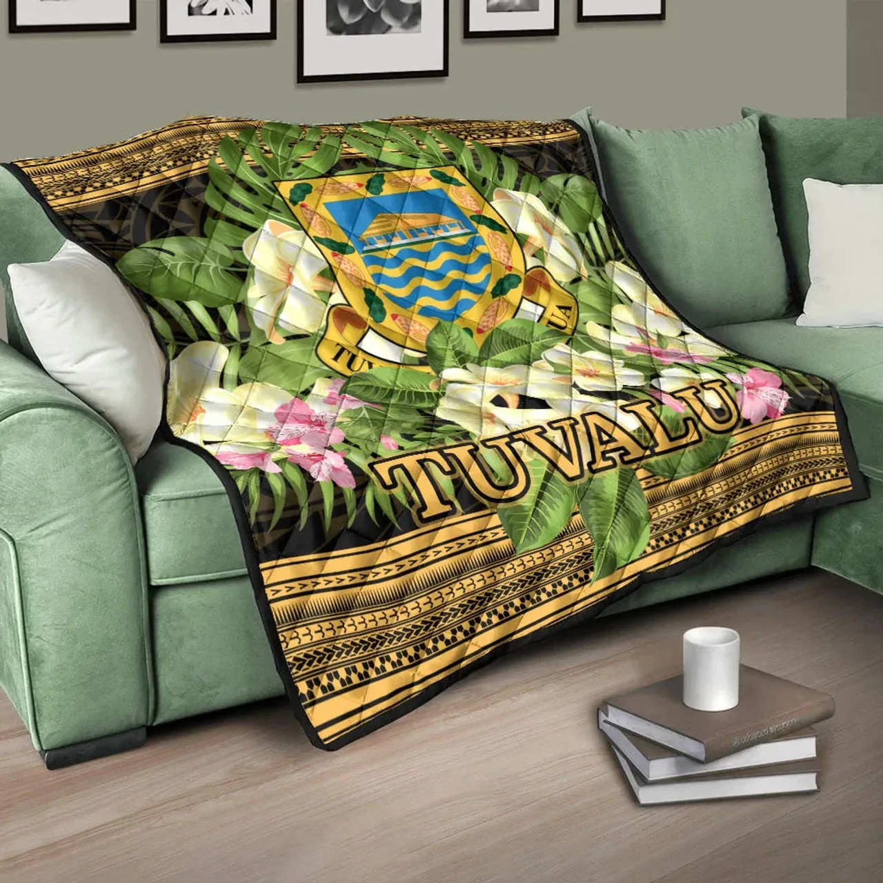 Tuvalu Premium Quilt - Polynesian Gold Patterns Collection 10