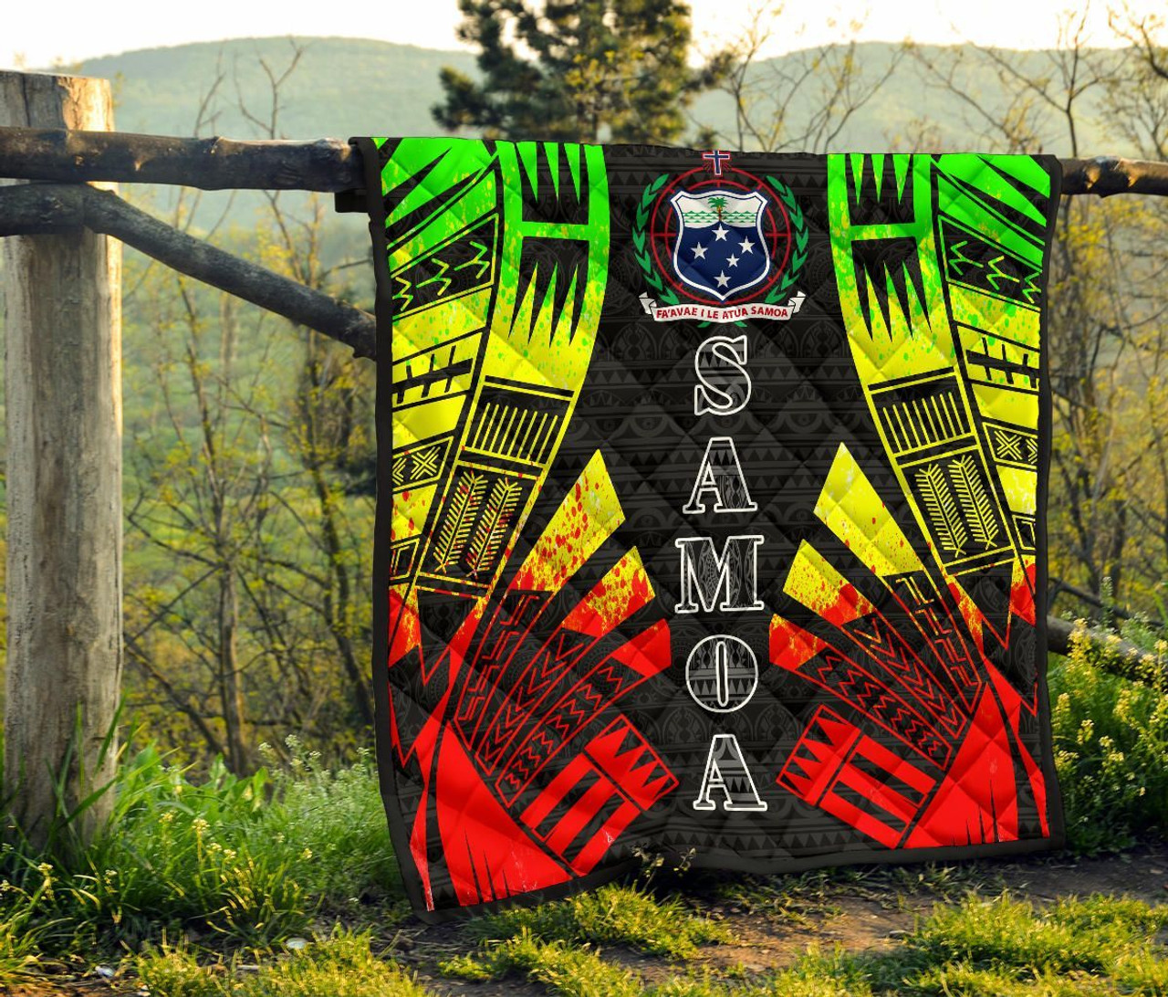 Samoa Premium Quilt - Samoa Coat Of Arms Polynesian Reggae Tattoo 8