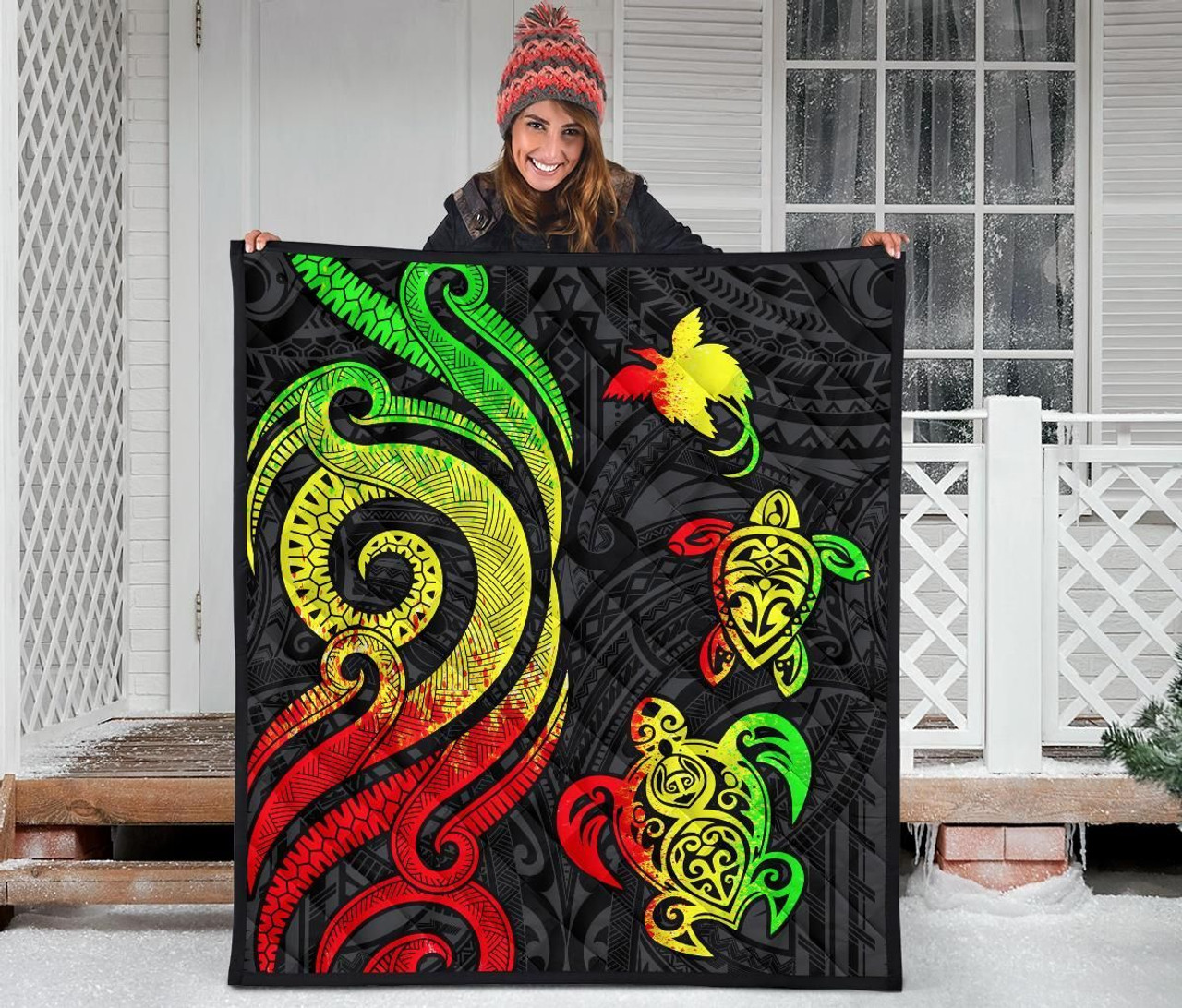 Papua New Guinea Premium Quilt - Reggae Tentacle Turtle 3