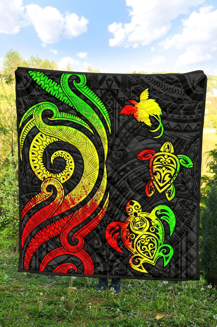 Papua New Guinea Premium Quilt - Reggae Tentacle Turtle 4