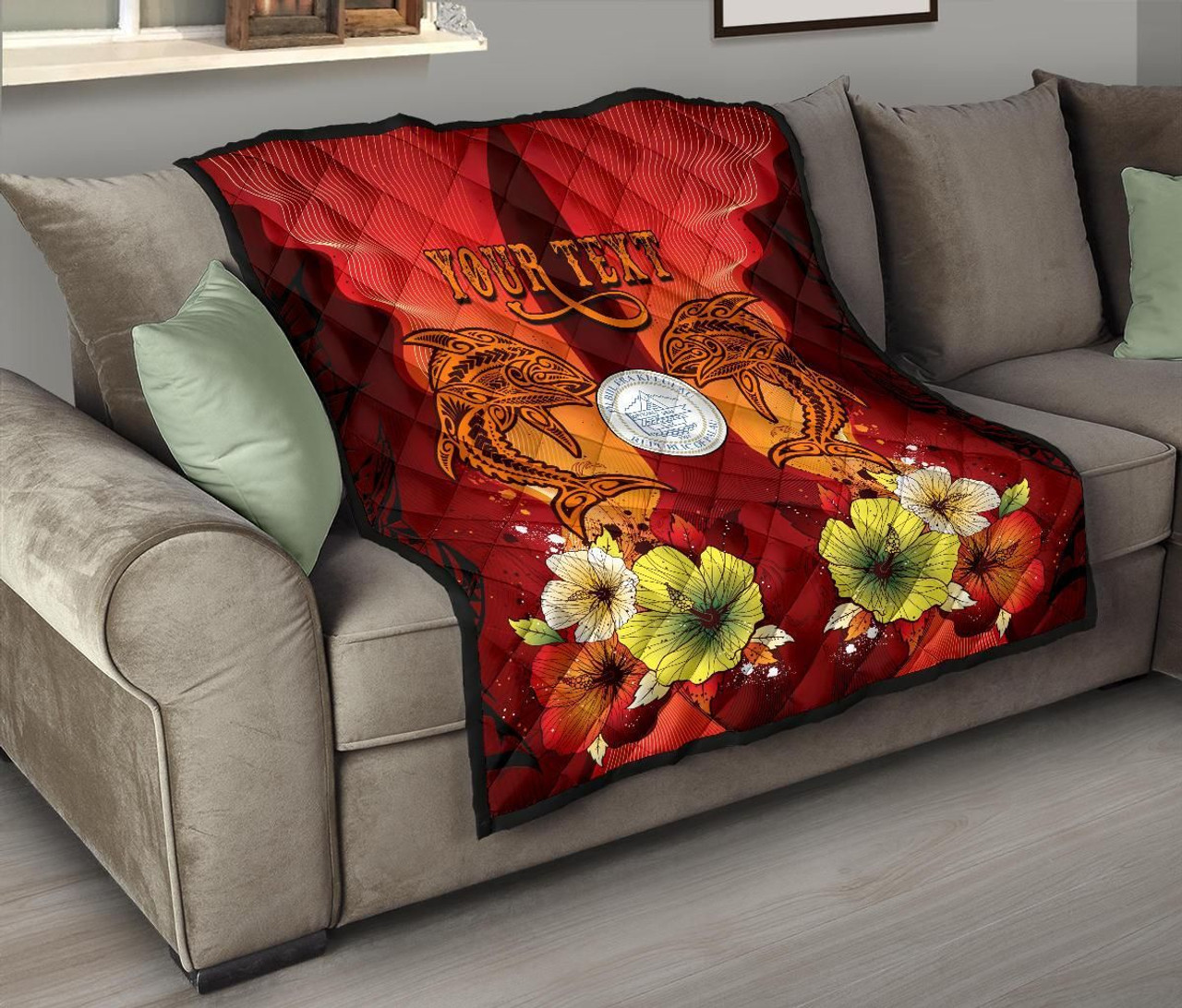 Palau Personalised Premium Quilt - Tribal Tuna Fish 5