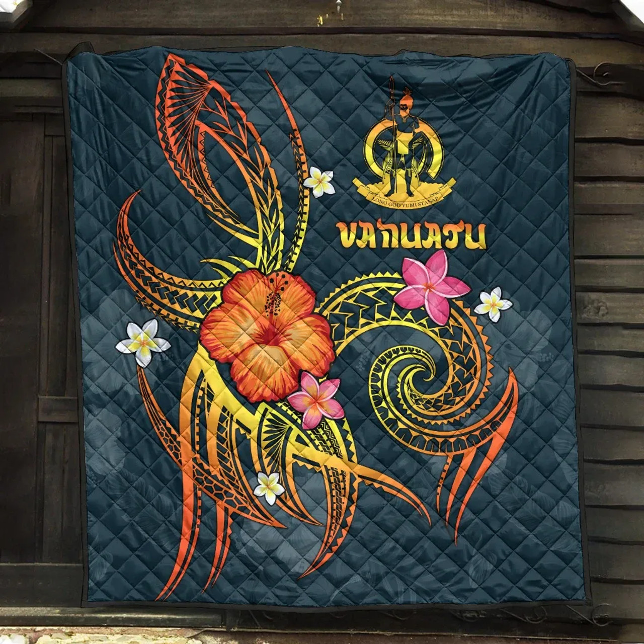 Vanuatu Polynesian Premium Quilt - Legend of Vanuatu (Blue) 4