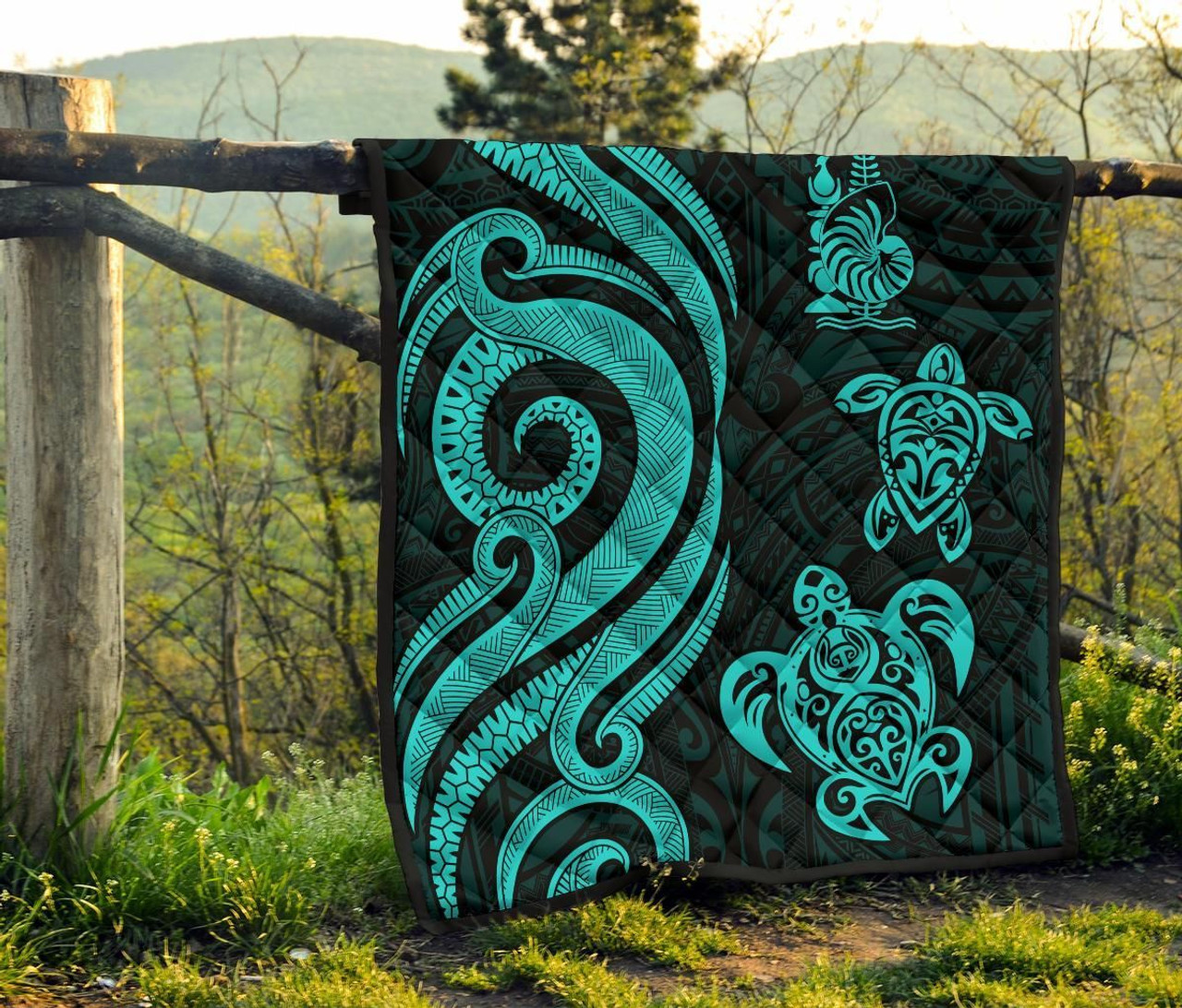 New Caledonia Premium Quilt - Turquoise Tentacle Turtle 8