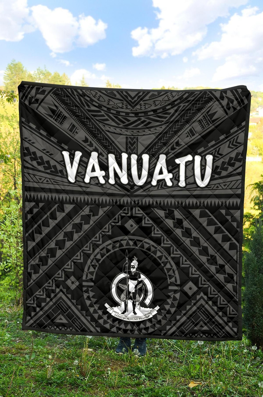Vanuatu Premium Quilt - Vanuatu Seal With Polynesian Tattoo Style 5