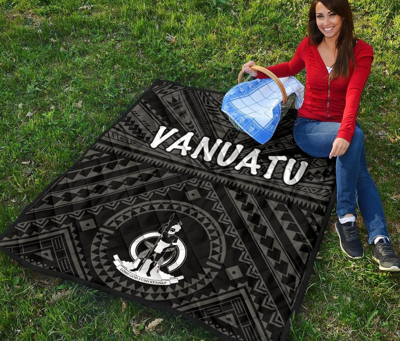 Vanuatu Premium Quilt - Vanuatu Seal With Polynesian Tattoo Style 7