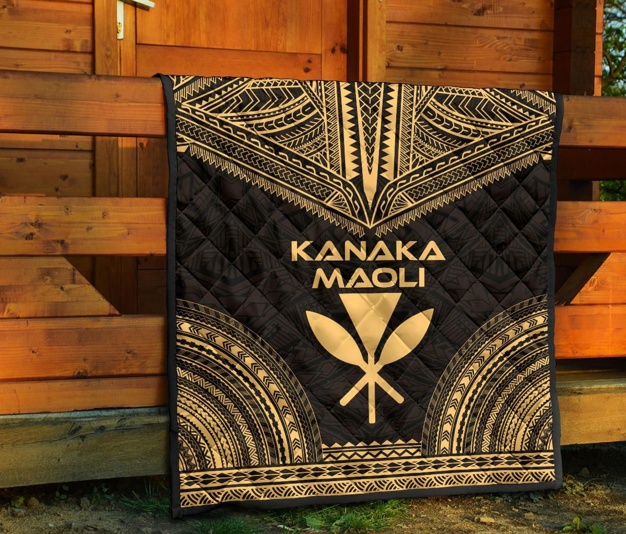 Hawaii Premium Quilt - Kanaka Maoli Polynesian Chief Gold Version 7