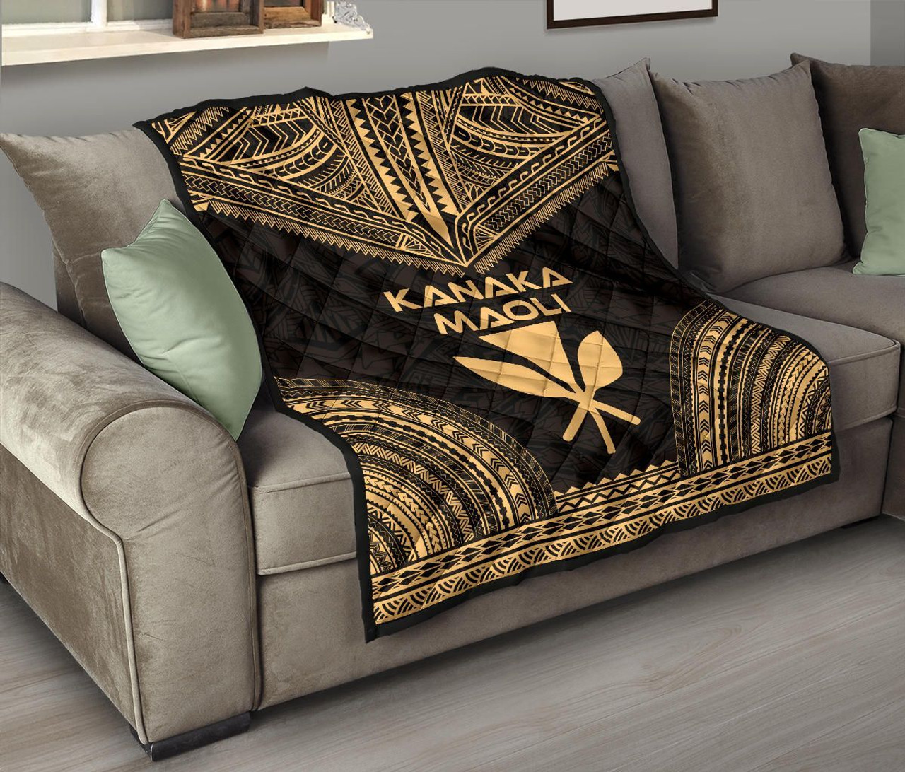 Hawaii Premium Quilt - Kanaka Maoli Polynesian Chief Gold Version 8