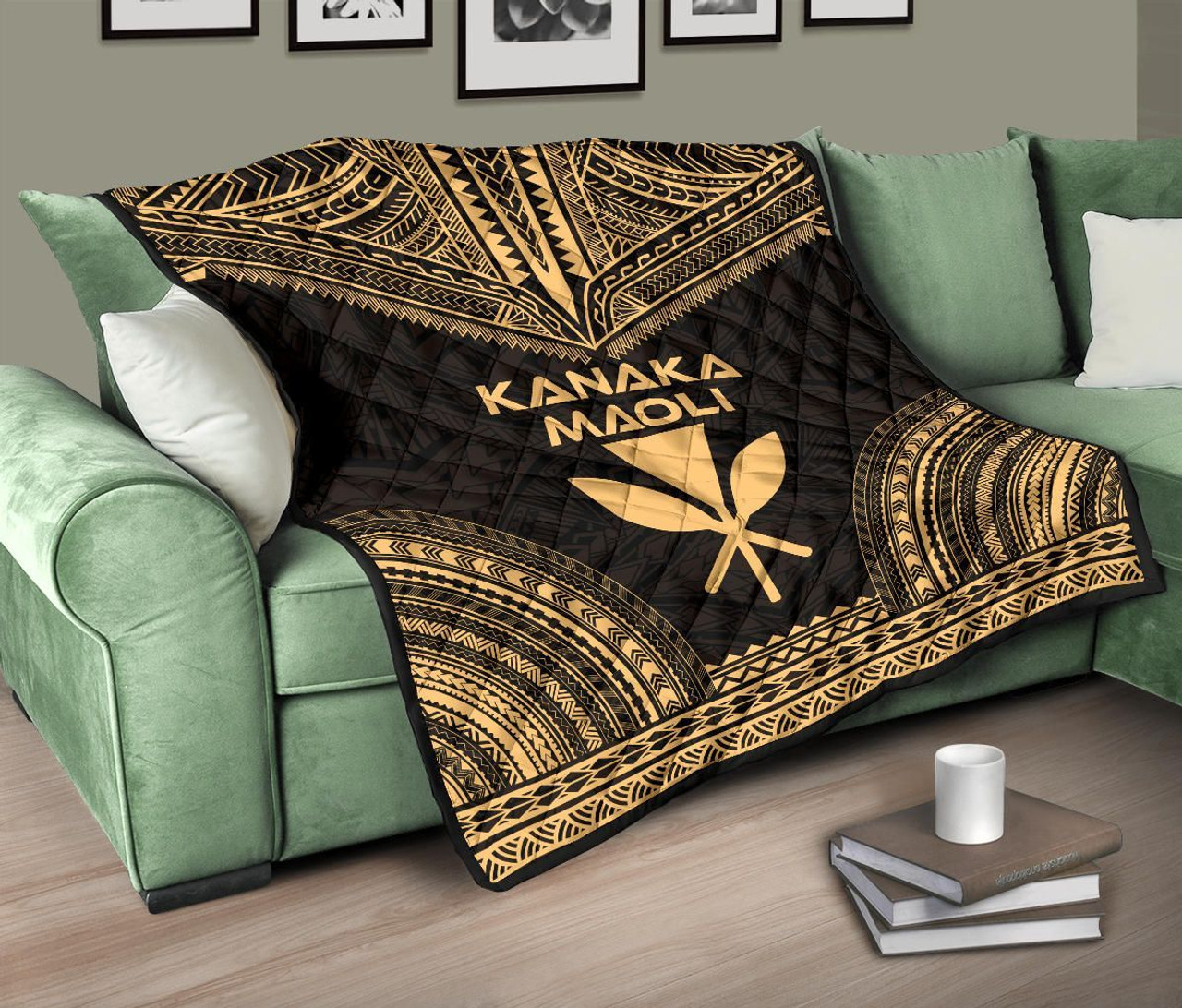 Hawaii Premium Quilt - Kanaka Maoli Polynesian Chief Gold Version 10