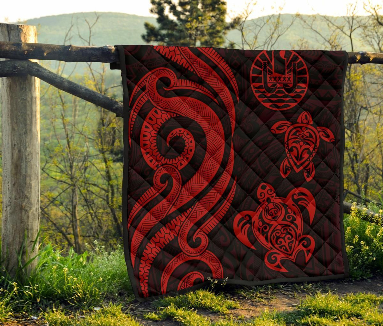 Tahiti Polynesian Premium Quilt - Red Tentacle Turtle 8