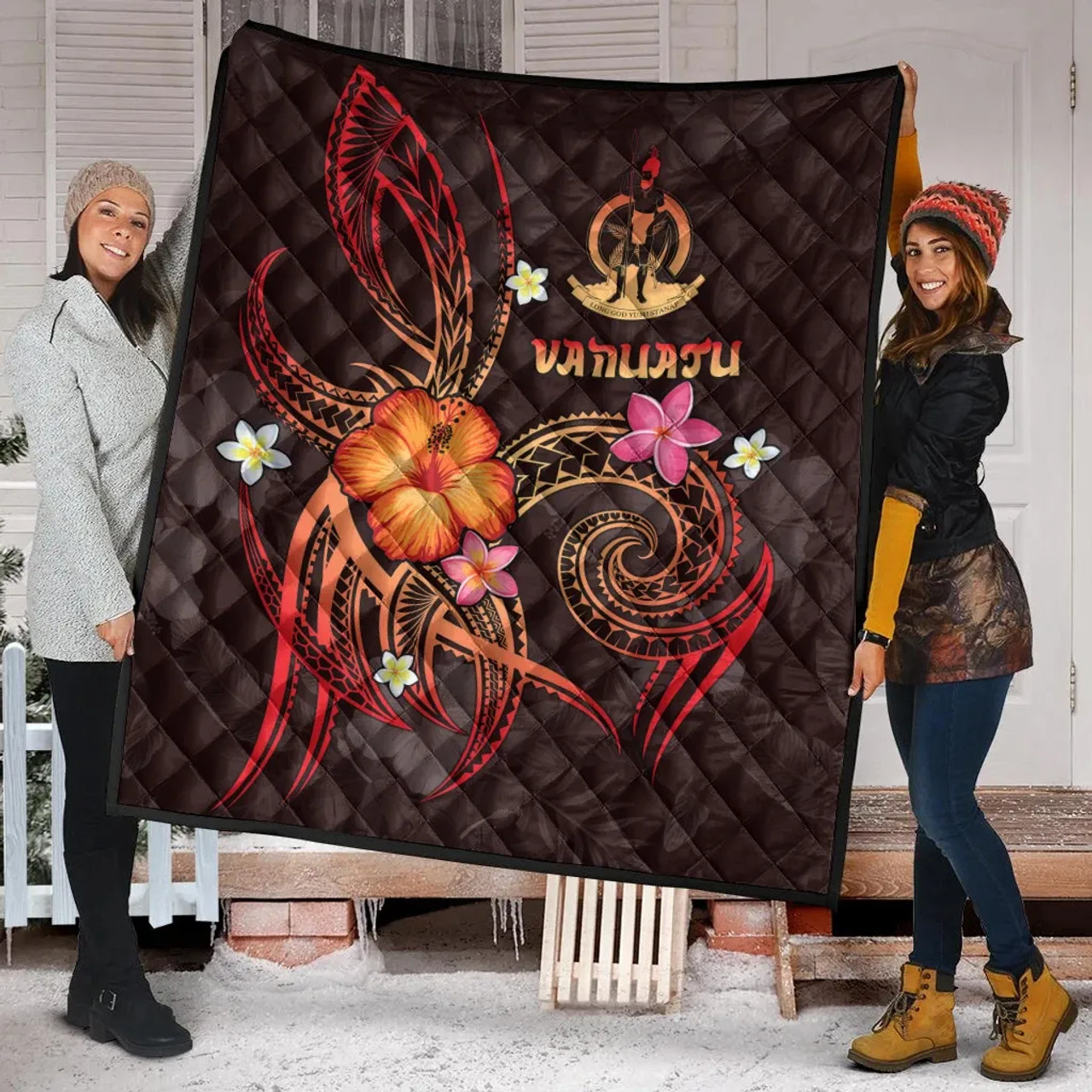 Vanuatu Polynesian Premium Quilt - Legend of Vanuatu (Red) 9