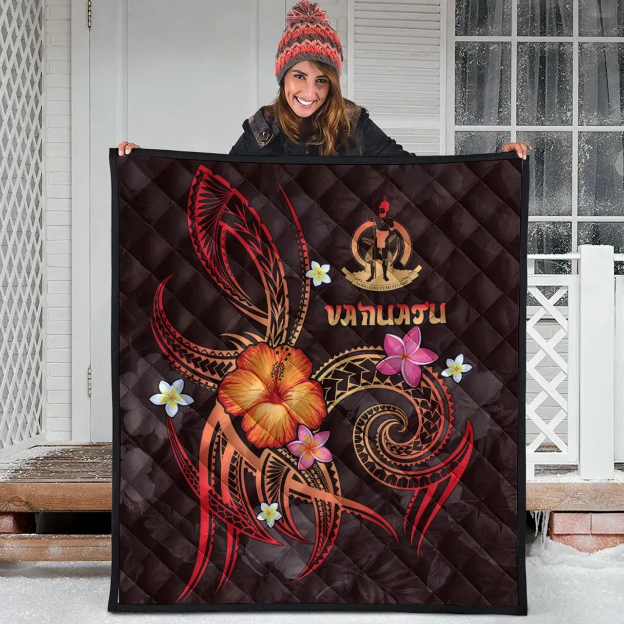 Vanuatu Polynesian Premium Quilt - Legend of Vanuatu (Red) 10