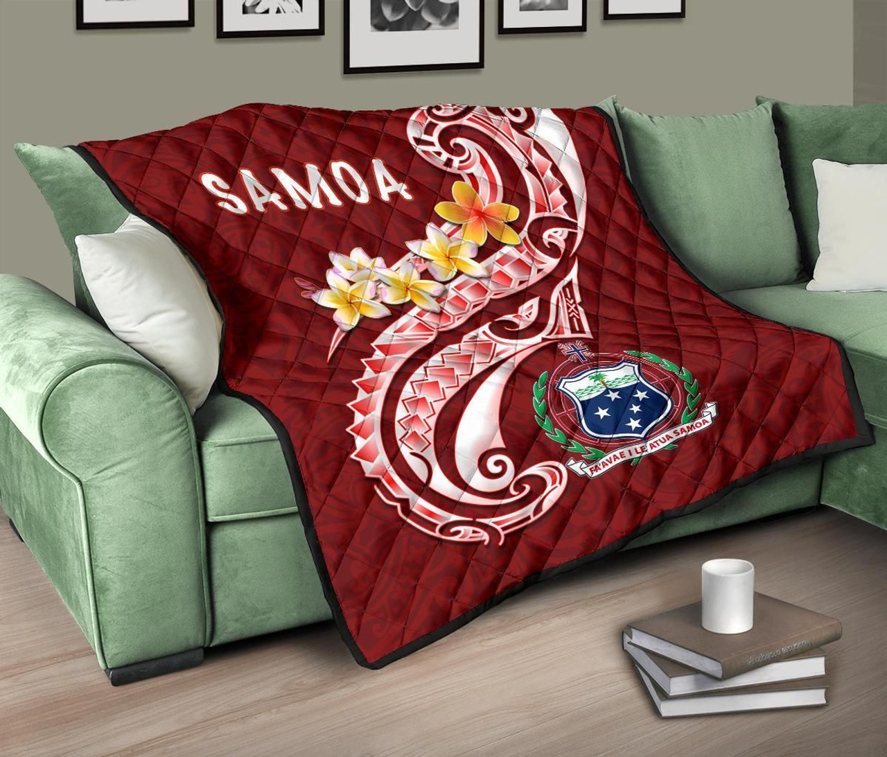 Samoa Premium Quilt - Samoa Seal  Polynesian Patterns Plumeria 10