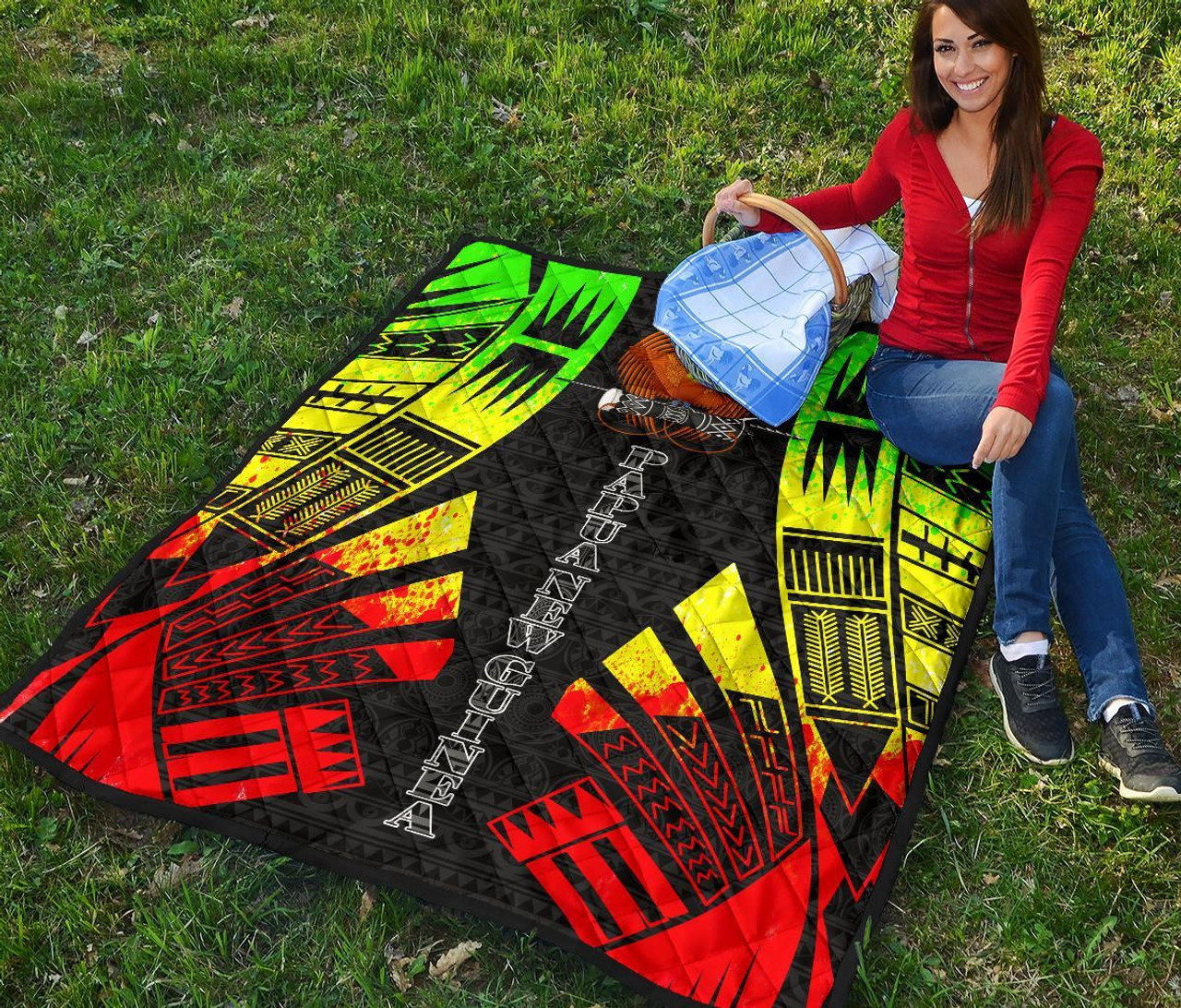 Papua New Guinea Premium Quilt - Papua New Guinea Coat Of Arsms Polynesian Reggae Tattoo 6