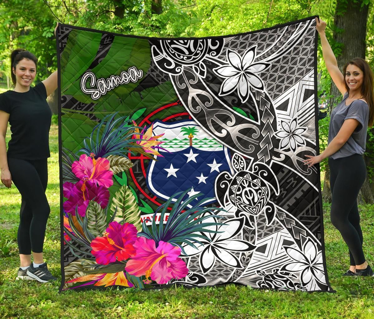 Samoa Premium Quilt - Turtle Plumeria Banana Leaf 1