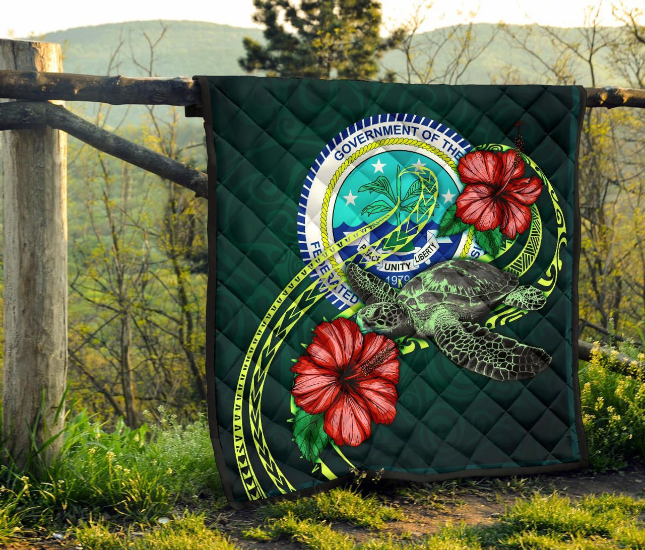 Federated States of Micronesia Premium Quilt - Green Turtle Hibiscus 8