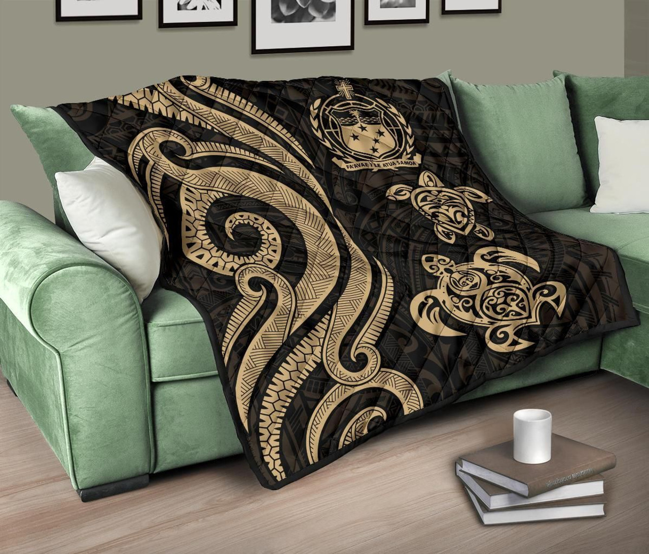 Samoa Premium Quilt - Gold Tentacle Turtle 9