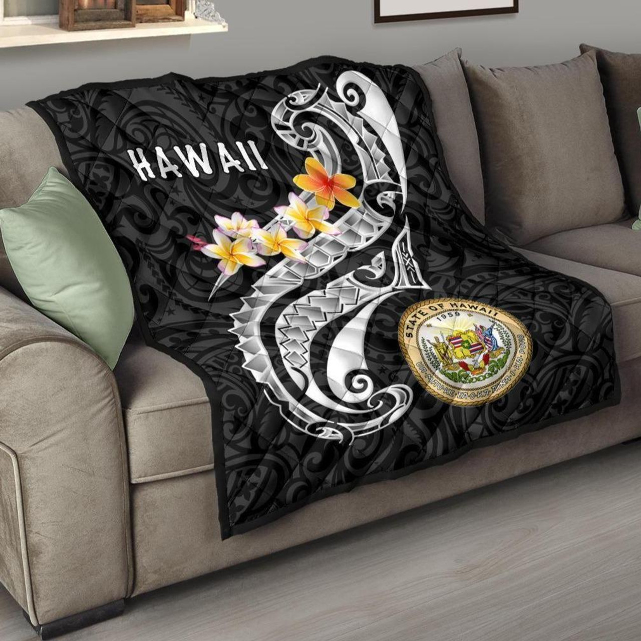 Hawaii Premium Quilt - Seal Polynesian Patterns Plumeria 1