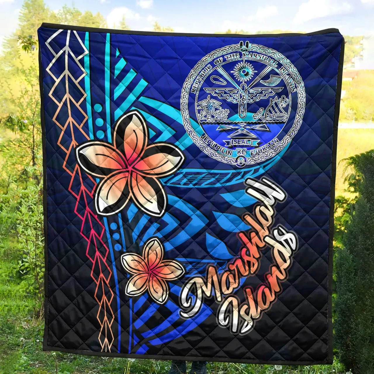 Marshall Islands Premium Quilt - Vintage Tribal Mountain Crest 6