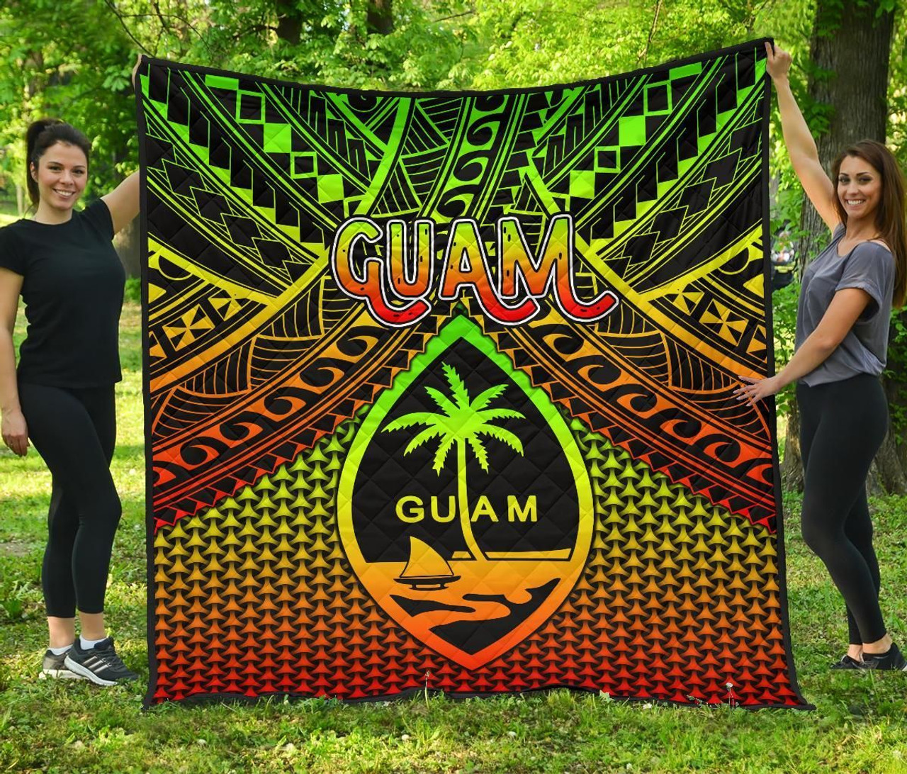 Polynesian Guam Premium Quilt - Reggae Vintage Polynesian Patterns 2