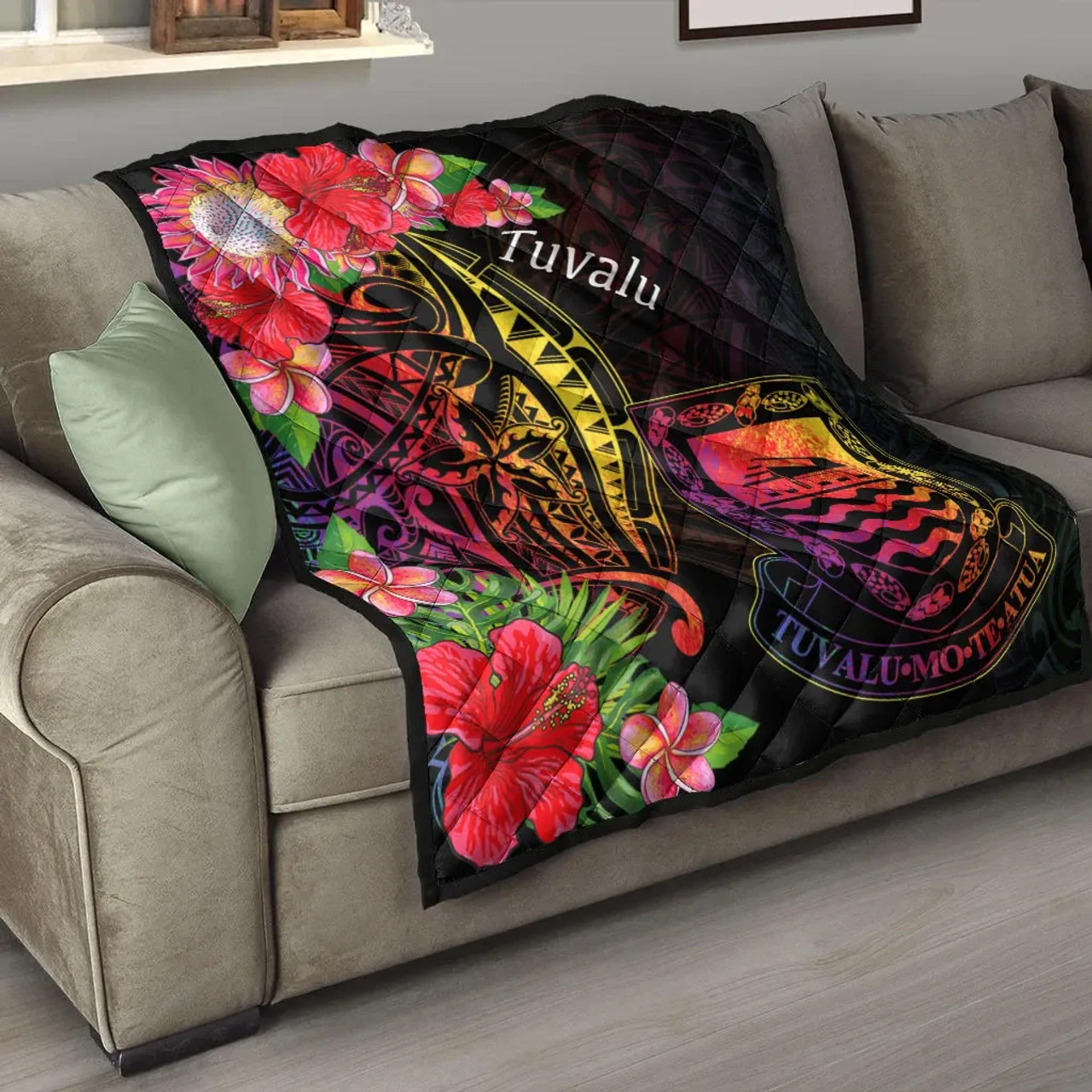 Tuvalu Premium Quilt - Tropical Hippie Style 9
