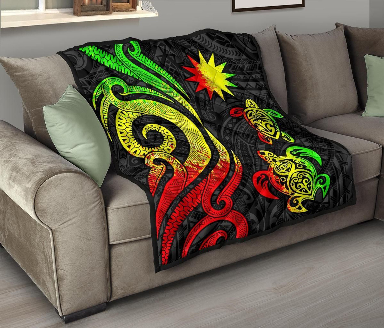 Nauru Premium Quilt - Reggae Tentacle Turtle 9