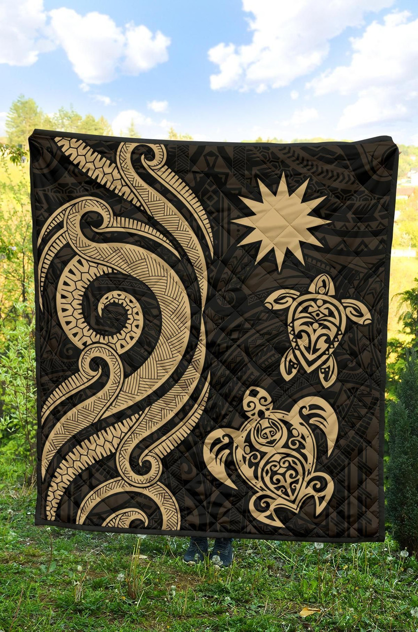 Nauru Premium Quilt - Gold Tentacle Turtle 4