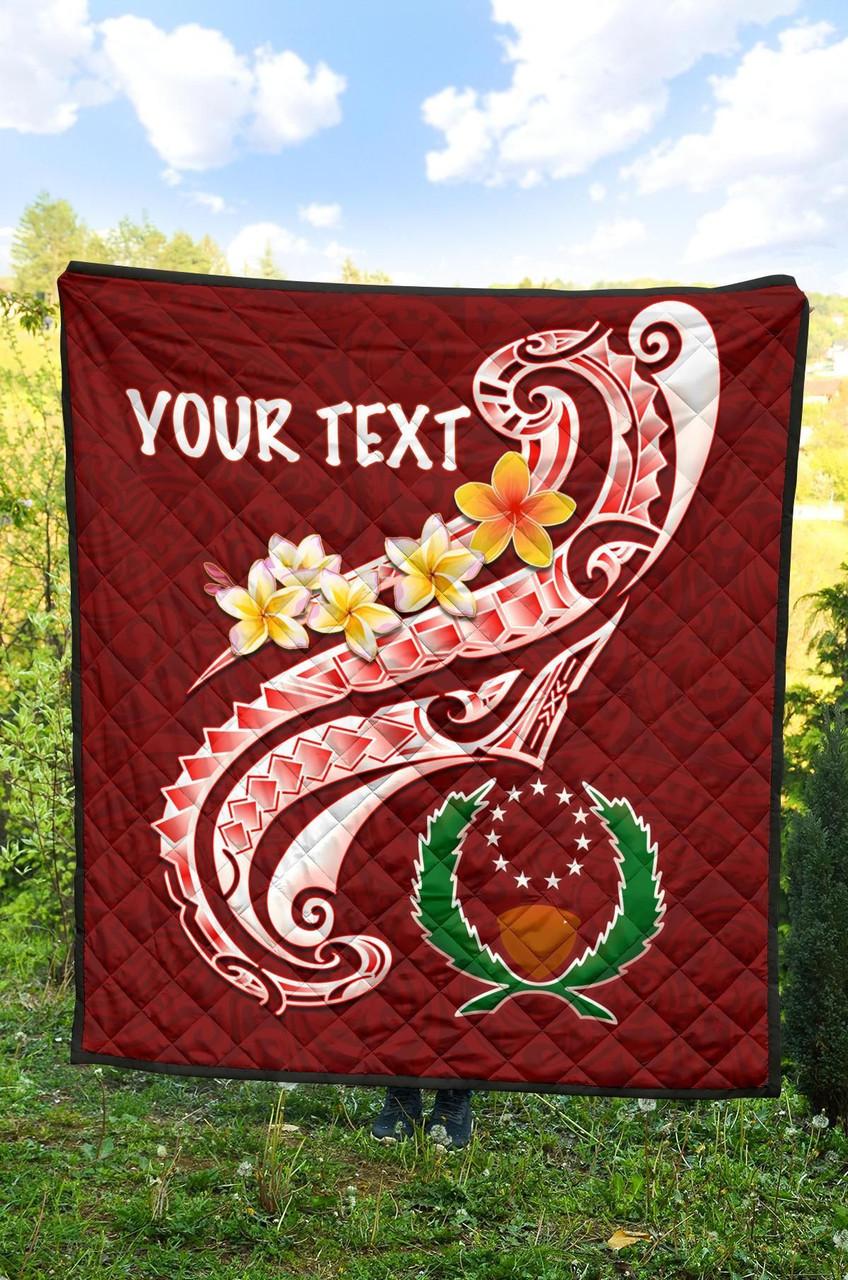 Pohnpei Personalised Premium Quilt - Pohnpei Seal Polynesian Patterns Plumeria 5