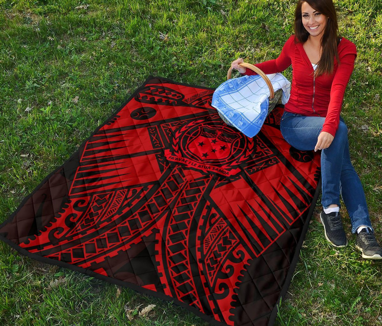 Samoa Polynesian Premium Quilt - Samoa Red Seal with Polynesian Tattoo 6